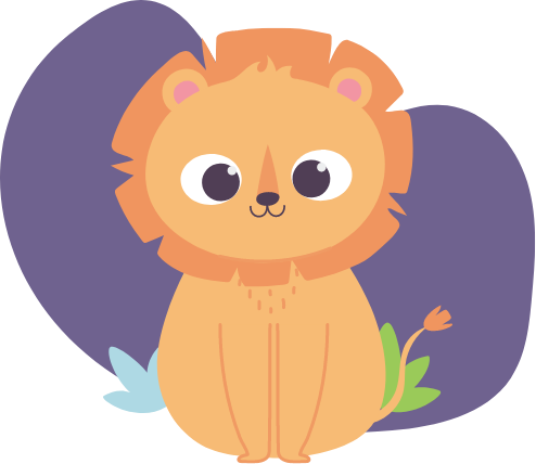 Smiling lion mascot
